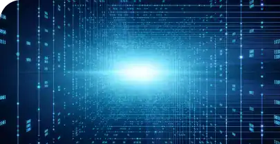 Datenübertragung in digitaler Welt, leuchtende Datenströme, Technologie, Netzwerk.