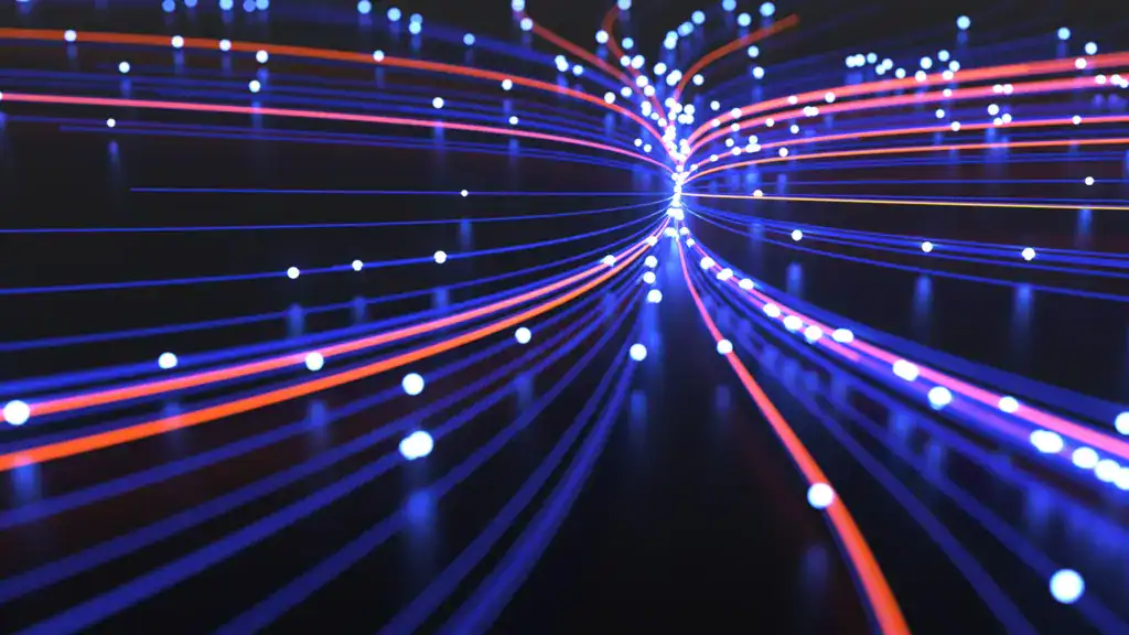 Bunte Lichtlinien symbolisieren Datenfluss in der Cloud-IT-Infrastruktur.